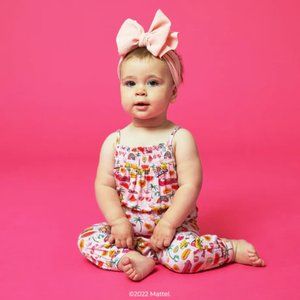 Posh Peanut x Barbie Malibu Barbie Sleeveless Smocked Bamboo Jumpsuit 2T NWT